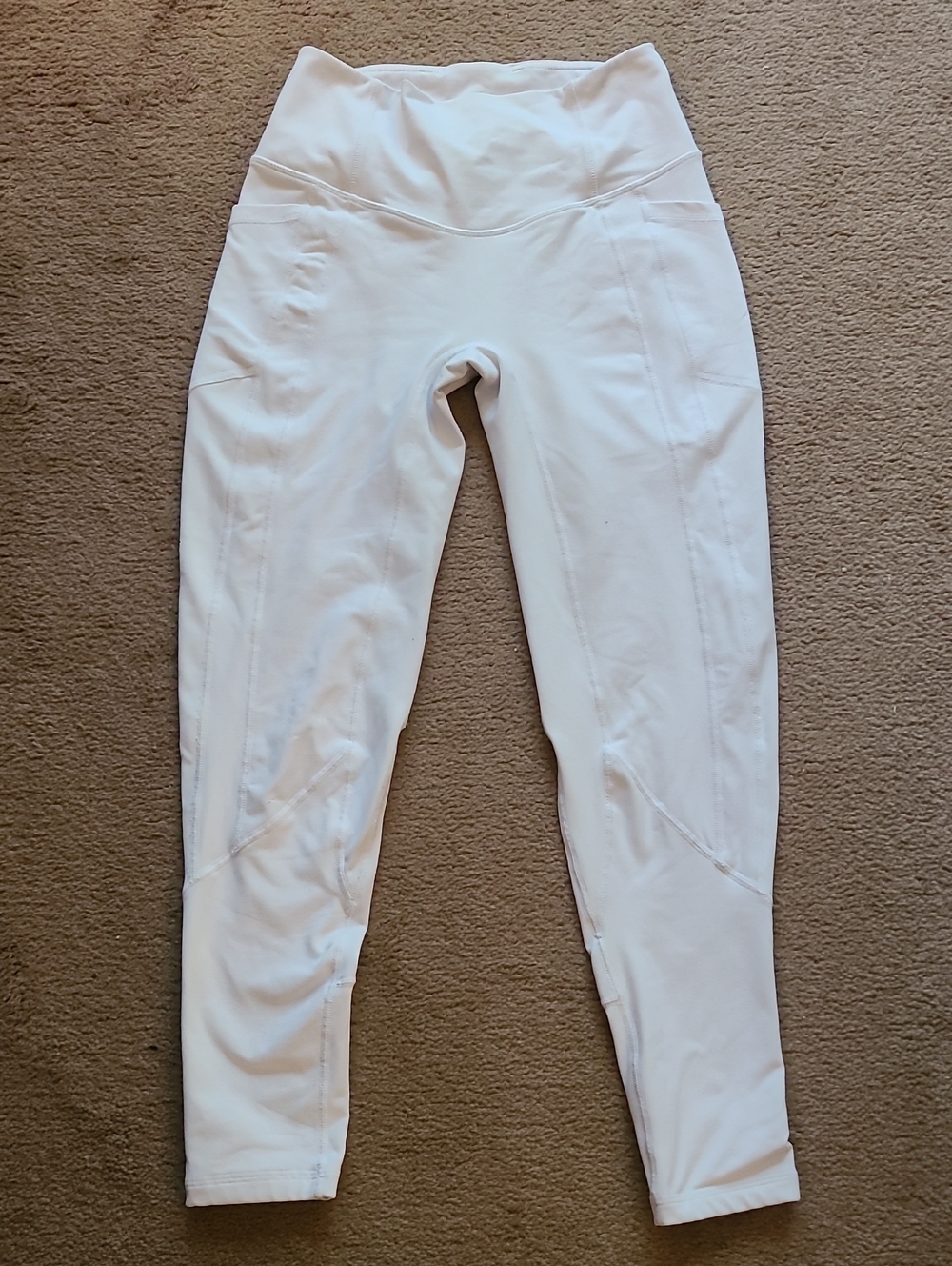 High-Waist White Active Leggings